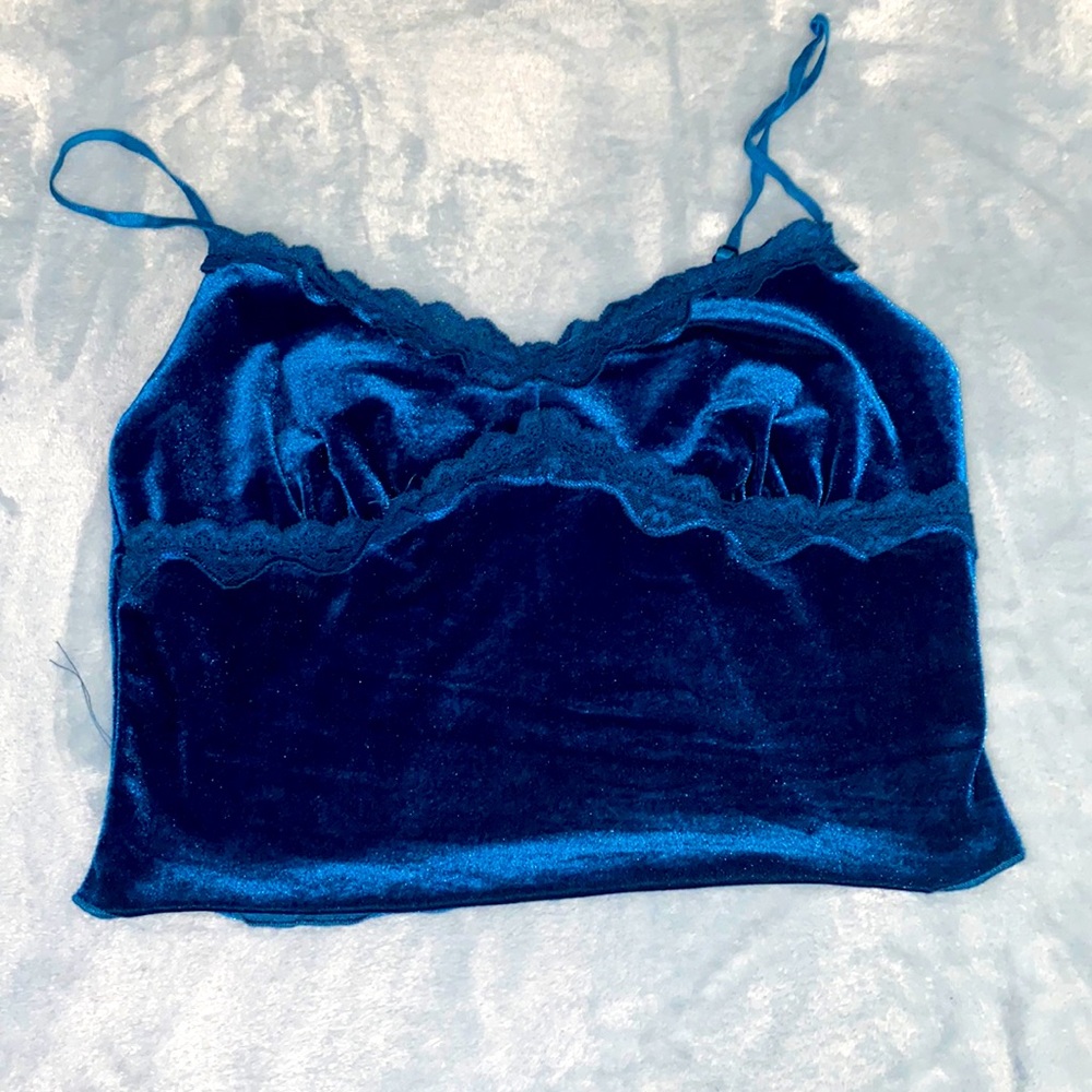 Blue Tank Crop Top